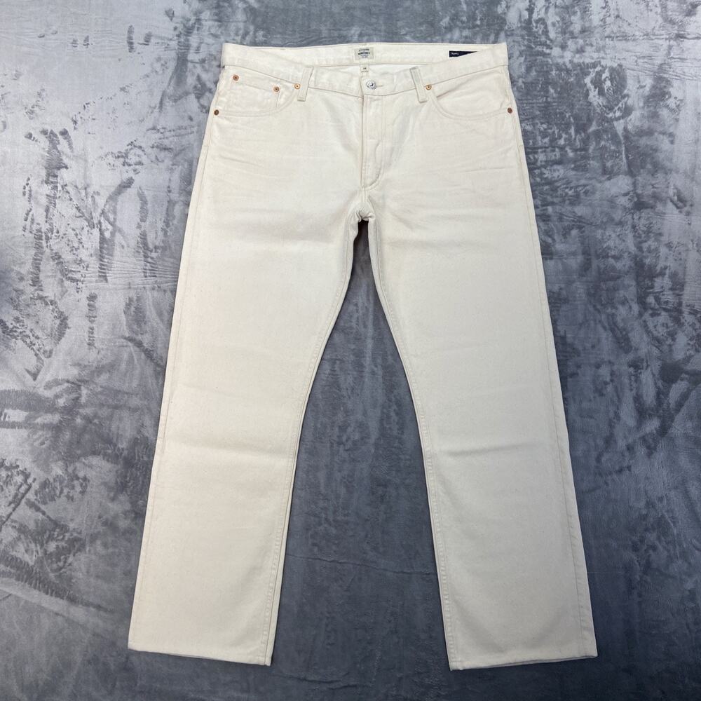 New Citizens For Humanity Bowery Standard‎ Slim Jeans Men's Size 38 Cream White